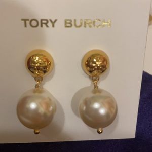 Tory Burch crystal Pearl drop Earring
